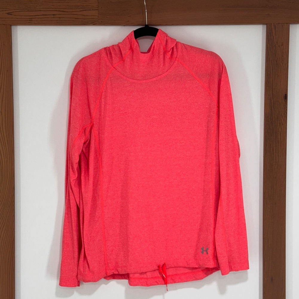 Under Armour‎ Hoodie Threadborne HeatGear Womens LG Pink Heathered Training Top